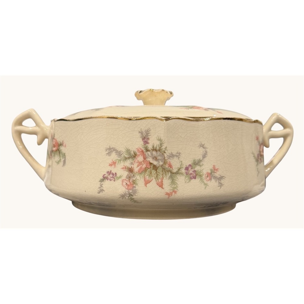 Tureen By W.S. George Argosy Ivory Covered Vegetable Dish Vintage